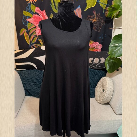 Forever21 Jersey A-Line Mini Swing Tank Dress, Black, Medium - Picture 5 of 12